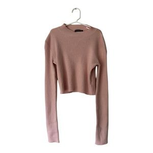 Brandy Melville Baby Pink Cropped Sweater